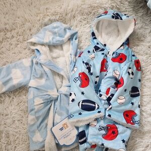 Blue Sports and Cloud Print Baby Robes